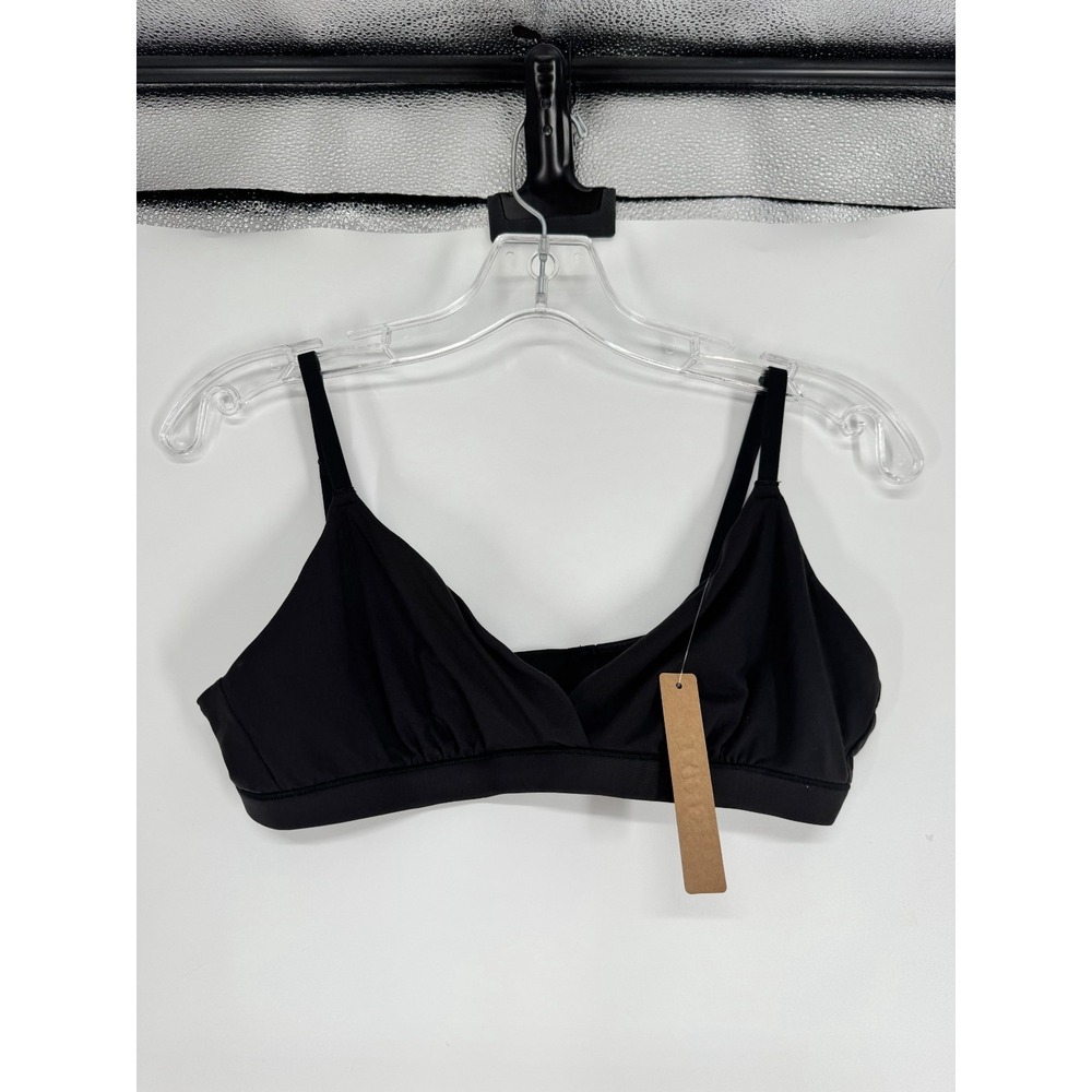 SKIMS Fits Everybody Crossover Bralette Bra Womens Size Medium Onyx Adjustable